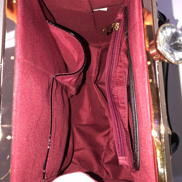 Patten Leather Burgundy Black & White Bag - Picture 4 of 8